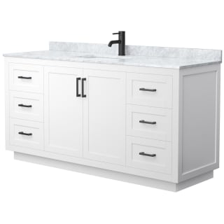 A thumbnail of the Wyndham Collection WCF2929-66S-NAT-MXX White / White Carrara Marble Top / Matte Black Hardware
