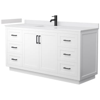 A thumbnail of the Wyndham Collection WCF2929-66S-VCA-MXX White / White Cultured Marble Top / Matte Black Hardware
