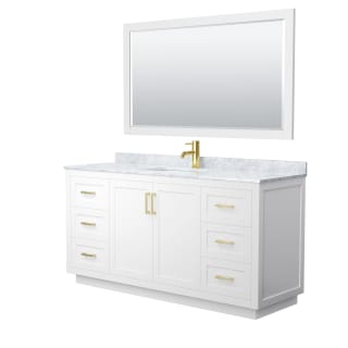 A thumbnail of the Wyndham Collection WCF2929-66S-NAT-M58 White / White Carrara Marble Top / Brushed Gold Hardware