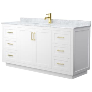 A thumbnail of the Wyndham Collection WCF2929-66S-NAT-MXX White / White Carrara Marble Top / Brushed Gold Hardware