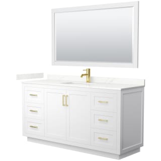 A thumbnail of the Wyndham Collection WCF292966S-QTZ-UNSM58 White / Giotto Quartz Top / Brushed Gold Hardware