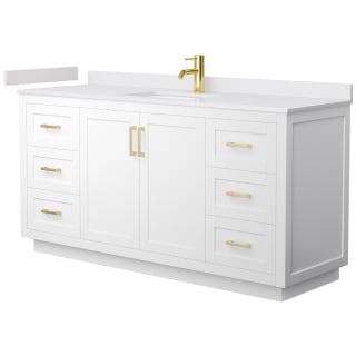 A thumbnail of the Wyndham Collection WCF2929-66S-VCA-MXX White / White Cultured Marble Top / Brushed Gold Hardware