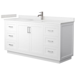 A thumbnail of the Wyndham Collection WCF2929-66S-VCA-MXX White / Carrara Cultured Marble Top / Brushed Nickel Hardware