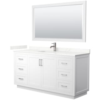 A thumbnail of the Wyndham Collection WCF292966S-QTZ-UNSM58 White / Giotto Quartz Top / Brushed Nickel Hardware