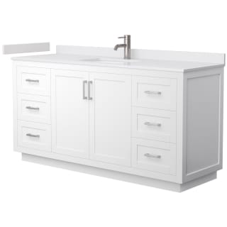 A thumbnail of the Wyndham Collection WCF2929-66S-VCA-MXX White / White Cultured Marble Top / Brushed Nickel Hardware
