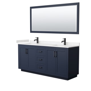 A thumbnail of the Wyndham Collection WCF2929-72D-VCA-M70 Dark Blue / Carrara Cultured Marble Top / Matte Black Hardware