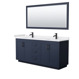 A thumbnail of the Wyndham Collection WCF2929-72D-VCA-M70 Dark Blue / White Cultured Marble Top / Matte Black Hardware