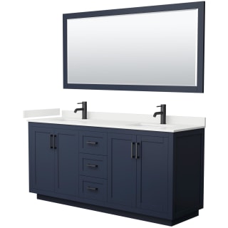 A thumbnail of the Wyndham Collection WCF292972D-QTZ-UNSM70 Dark Blue / White Quartz Top / Matte Black Hardware