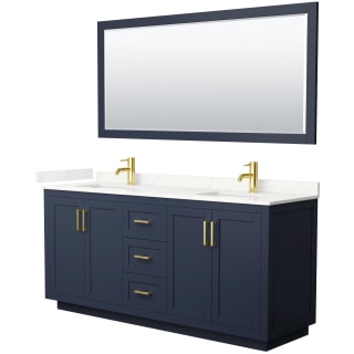 A thumbnail of the Wyndham Collection WCF292972D-QTZ-UNSM70 Dark Blue / Giotto Quartz Top / Brushed Gold Hardware