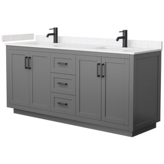 A thumbnail of the Wyndham Collection WCF2929-72D-VCA-MXX Dark Gray / Carrara Cultured Marble Top / Matte Black Hardware