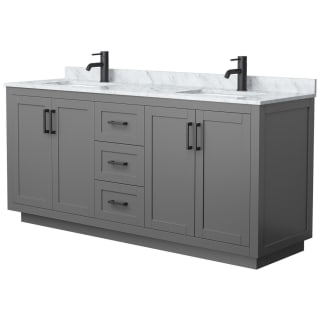 A thumbnail of the Wyndham Collection WCF2929-72D-NAT-MXX Dark Gray / White Carrara Marble Top / Matte Black Hardware