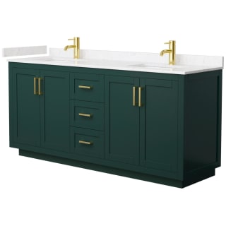 A thumbnail of the Wyndham Collection WCF2929-72D-VCA-MXX Green / Carrara Cultured Marble Top / Brushed Gold Hardware
