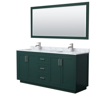 A thumbnail of the Wyndham Collection WCF2929-72D-NAT-M70 Green / White Carrara Marble Top / Brushed Nickel Hardware