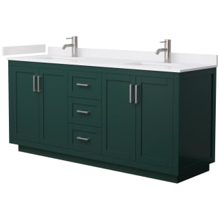 A thumbnail of the Wyndham Collection WCF2929-72D-VCA-MXX Green / White Cultured Marble Top / Brushed Nickel Hardware