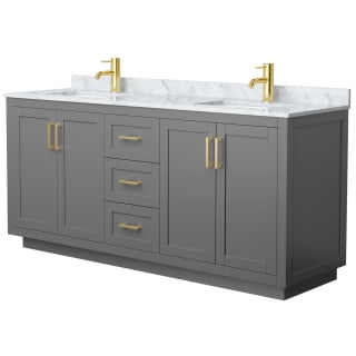 A thumbnail of the Wyndham Collection WCF2929-72D-NAT-MXX Dark Gray / White Carrara Marble Top / Brushed Gold Hardware
