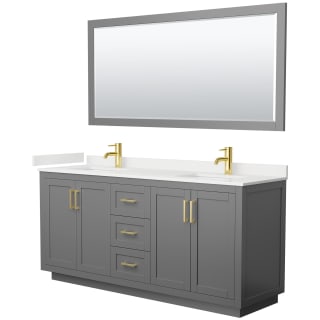 A thumbnail of the Wyndham Collection WCF292972D-QTZ-UNSM70 Dark Gray / White Quartz Top / Brushed Gold Hardware