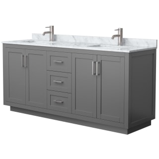 A thumbnail of the Wyndham Collection WCF2929-72D-NAT-MXX Dark Gray / White Carrara Marble Top / Brushed Nickel Hardware