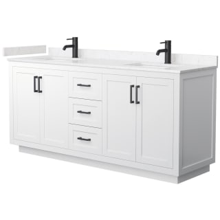 A thumbnail of the Wyndham Collection WCF2929-72D-VCA-MXX White / Carrara Cultured Marble Top / Matte Black Hardware