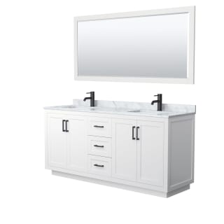 A thumbnail of the Wyndham Collection WCF2929-72D-NAT-M70 White / White Carrara Marble Top / Matte Black Hardware