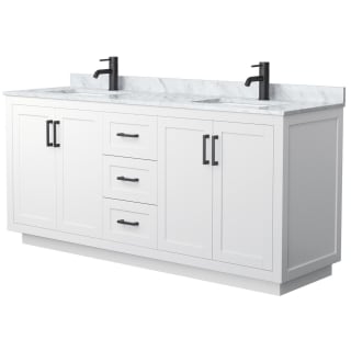 A thumbnail of the Wyndham Collection WCF2929-72D-NAT-MXX White / White Carrara Marble Top / Matte Black Hardware