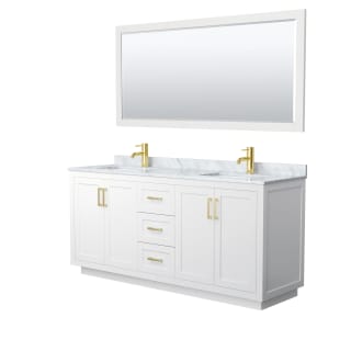 A thumbnail of the Wyndham Collection WCF2929-72D-NAT-M70 White / White Carrara Marble Top / Brushed Gold Hardware