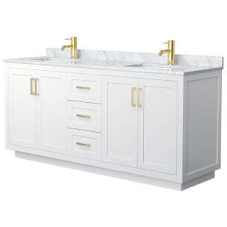 A thumbnail of the Wyndham Collection WCF2929-72D-NAT-MXX White / White Carrara Marble Top / Brushed Gold Hardware