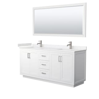 A thumbnail of the Wyndham Collection WCF2929-72D-VCA-M70 White / Carrara Cultured Marble Top / Brushed Nickel Hardware