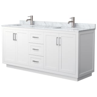 A thumbnail of the Wyndham Collection WCF2929-72D-NAT-MXX White / White Carrara Marble Top / Brushed Nickel Hardware