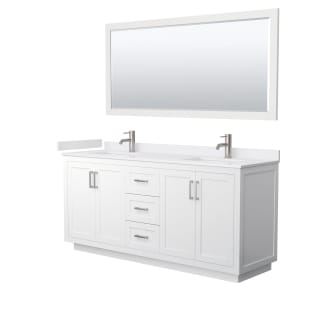A thumbnail of the Wyndham Collection WCF2929-72D-VCA-M70 White / White Cultured Marble Top / Brushed Nickel Hardware