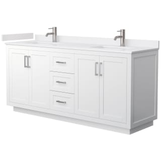 A thumbnail of the Wyndham Collection WCF2929-72D-VCA-MXX White / White Cultured Marble Top / Brushed Nickel Hardware