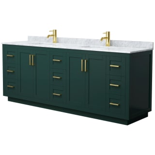 A thumbnail of the Wyndham Collection WCF2929-84D-NAT-MXX Green / White Carrara Marble Top / Brushed Gold Hardware