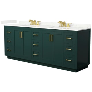 A thumbnail of the Wyndham Collection WCF292984D-QTZ-US3MXX Green / Giotto Quartz Top / Brushed Gold Hardware