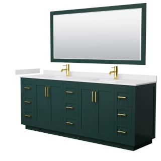 A thumbnail of the Wyndham Collection WCF2929-84D-VCA-M70 Green / White Cultured Marble Top / Brushed Gold Hardware