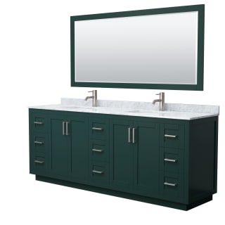A thumbnail of the Wyndham Collection WCF2929-84D-NAT-M70 Green / White Carrara Marble Top / Brushed Nickel Hardware