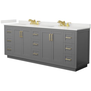 A thumbnail of the Wyndham Collection WCF292984D-QTZ-US3MXX Dark Gray / White Quartz Top / Brushed Gold Hardware