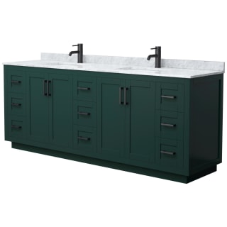 A thumbnail of the Wyndham Collection WCF2929-84D-NAT-MXX Green / White Carrara Marble Top / Matte Black Hardware