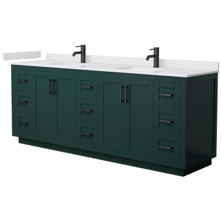 A thumbnail of the Wyndham Collection WCF2929-84D-VCA-MXX Green / White Cultured Marble Top / Matte Black Hardware