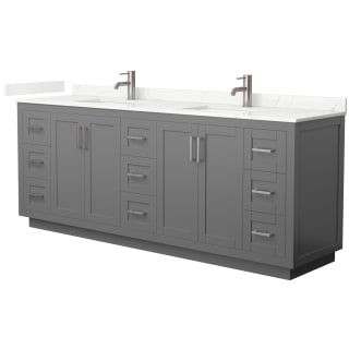 A thumbnail of the Wyndham Collection WCF292984D-QTZ-UNSMXX Dark Gray / Giotto Quartz Top / Brushed Nickel Hardware
