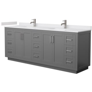 A thumbnail of the Wyndham Collection WCF2929-84D-VCA-MXX Dark Gray / White Cultured Marble Top / Brushed Nickel Hardware