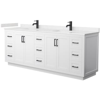 A thumbnail of the Wyndham Collection WCF2929-84D-VCA-MXX White / Carrara Cultured Marble Top / Matte Black Hardware