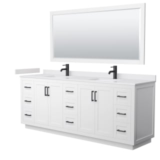 A thumbnail of the Wyndham Collection WCF2929-84D-VCA-M70 White / White Cultured Marble Top / Matte Black Hardware