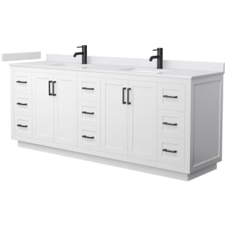 A thumbnail of the Wyndham Collection WCF2929-84D-VCA-MXX White / White Cultured Marble Top / Matte Black Hardware