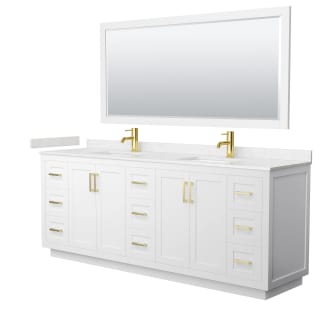 A thumbnail of the Wyndham Collection WCF2929-84D-VCA-M70 White / Carrara Cultured Marble Top / Brushed Gold Hardware