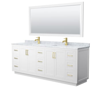 A thumbnail of the Wyndham Collection WCF2929-84D-NAT-M70 White / White Carrara Marble Top / Brushed Gold Hardware