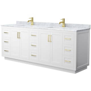 A thumbnail of the Wyndham Collection WCF2929-84D-NAT-MXX White / White Carrara Marble Top / Brushed Gold Hardware