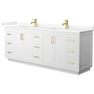 A thumbnail of the Wyndham Collection WCF292984D-QTZ-UNSMXX White / Giotto Quartz Top / Brushed Gold Hardware