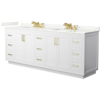 A thumbnail of the Wyndham Collection WCF292984D-QTZ-US3MXX White / Giotto Quartz Top / Brushed Gold Hardware