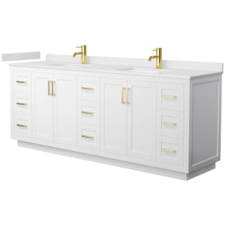 A thumbnail of the Wyndham Collection WCF2929-84D-VCA-MXX White / White Cultured Marble Top / Brushed Gold Hardware