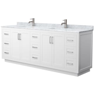 A thumbnail of the Wyndham Collection WCF2929-84D-NAT-MXX White / White Carrara Marble Top / Brushed Nickel Hardware