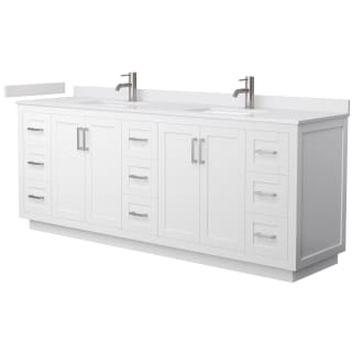 A thumbnail of the Wyndham Collection WCF2929-84D-VCA-MXX White / White Cultured Marble Top / Brushed Nickel Hardware